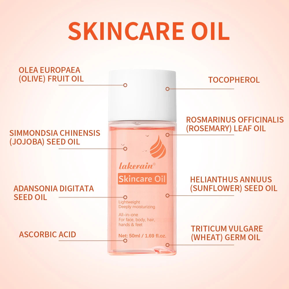 Bio Skincare Body Oil Face Body Moisturizer Improve Hair Health Fade Scars Vitamin A Vitamin E Oil Exfoliate Skin Care